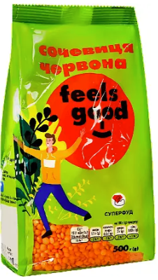 Сочевиця Feels good червона, 500 г